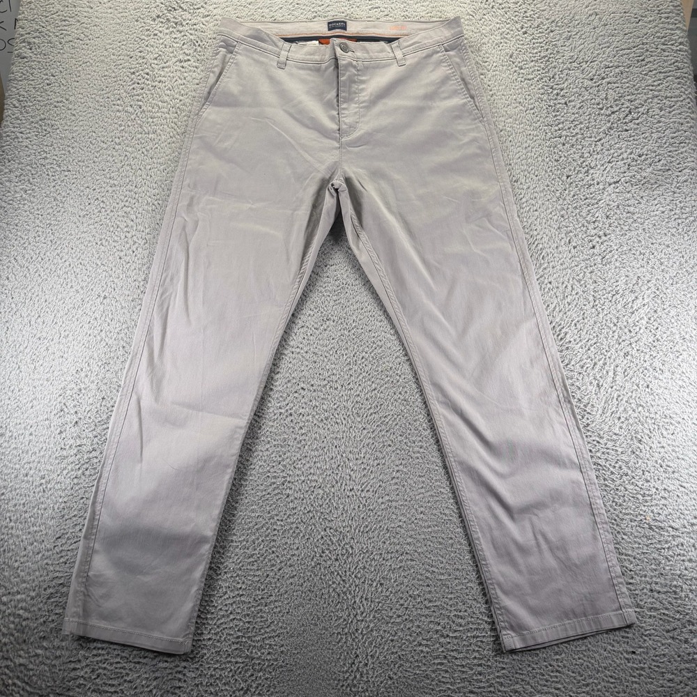 Dockers Pant Mens 36x32 Gray Cotton Khakis Straight Leg Workwear Utility Travel